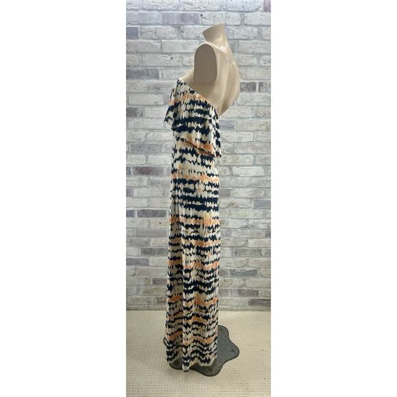 Tart Womens Cotton Boho Flowy Pullover Strapless Long Maxi Dress Tie Dye Sz L - Picture 5 of 10